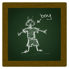 Doodle of a scruffy boy