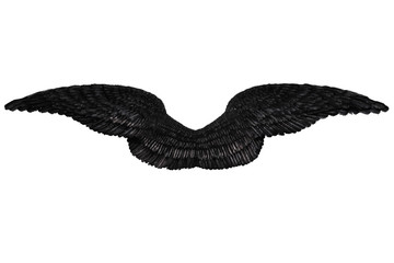 Naklejka premium Black wings on white