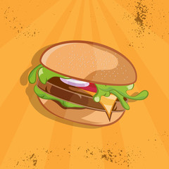 fast food vector illustration with burger