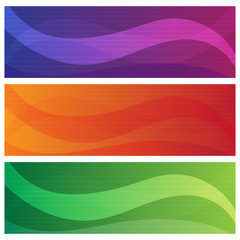 set of vector abstract banners