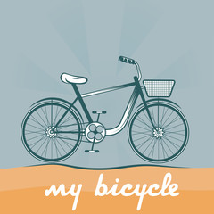 retro vector illustration of  bicycle