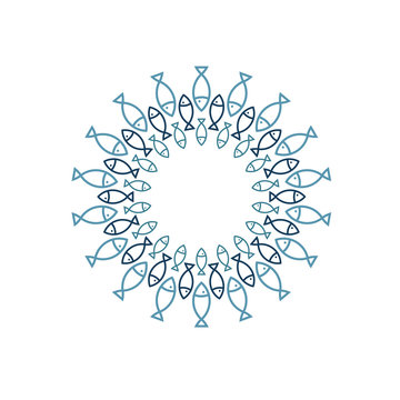 fish circle vector design template
