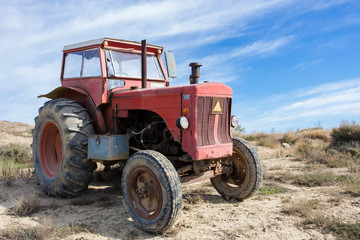 Old red tractor