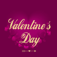 Greeting card with hearts for Valentine's Day.