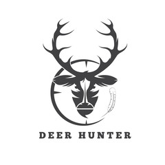 deer hunter vector design template