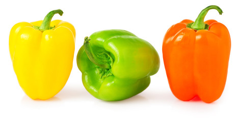 Colored  pepper isolated on a white background