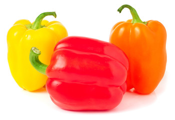 Colored paprika pepper isolated on a white background