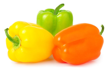 Colored paprika pepper isolated on a white background
