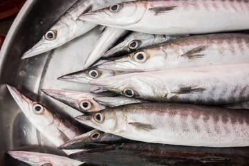 Obraz premium Fresh fish at the seafood market for sell