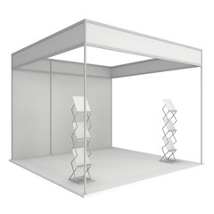 Trade Show Booth Box. 3D White and Blank.