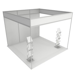 Trade Show Booth Box. 3D White and Blank.