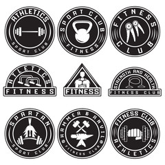 Obraz premium Set of various fitness labels and design elements