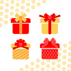 vector set of gift box symbols