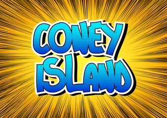 Coney Island - Comic book style word.