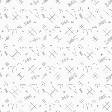 Seamless pattern with the oriental traditional baltic signs in l