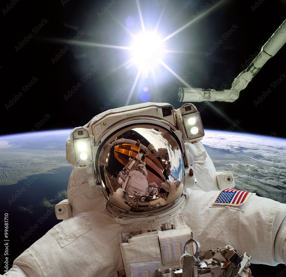 Poster astronaut in outer space