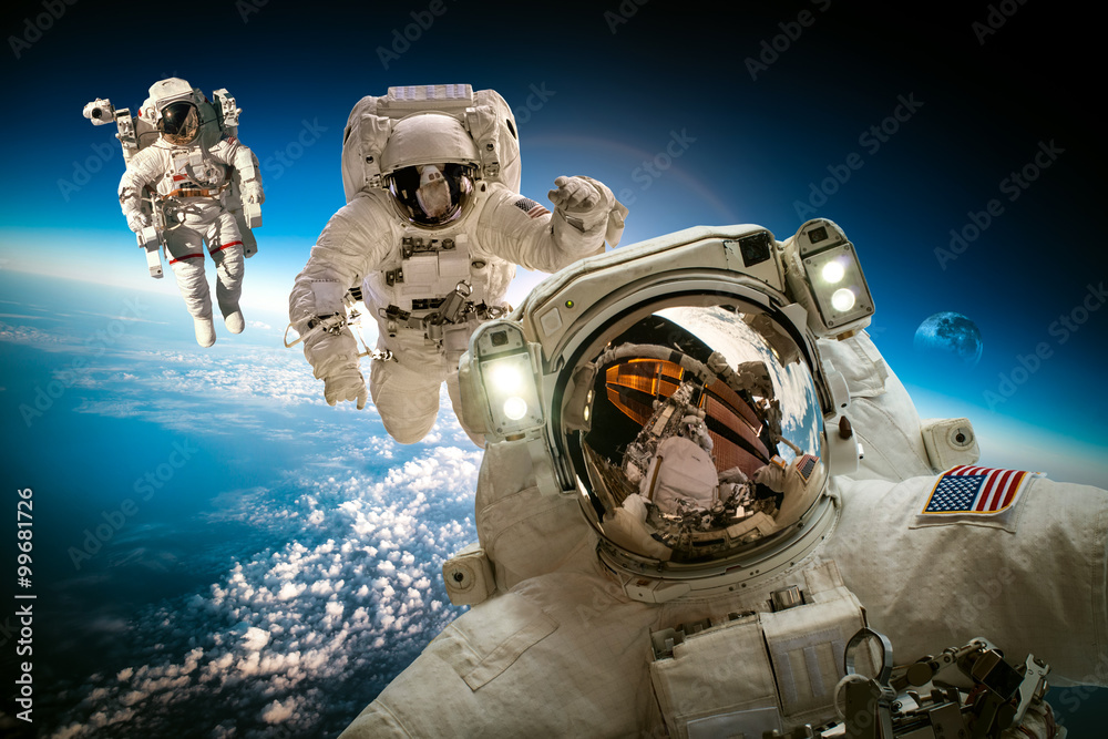 Poster astronaut in outer space