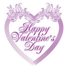 Happy Valentine's Day Card with heart vector illustration