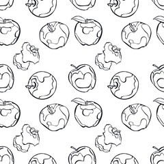 Apples. Vector seamless illustration.