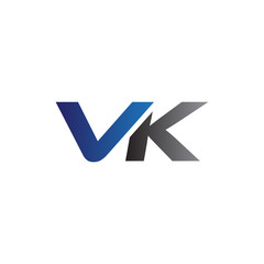 Simple Modern letters Initial Logo vk