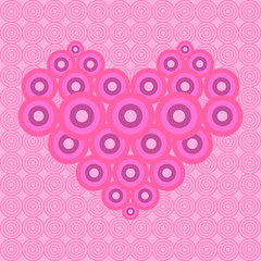 Fototapeta na wymiar pink heart consisting of circles