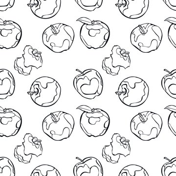 Apples. Vector seamless illustration.