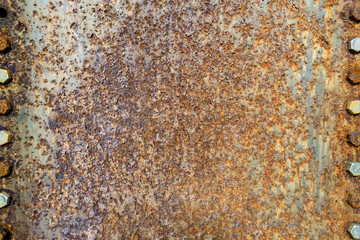 Rusted metal surface and screw nut