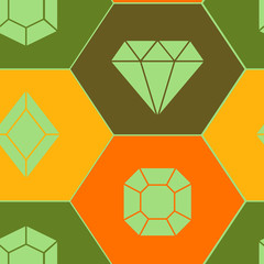 Seamless pattern with Vector diamond icons for your design