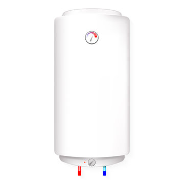 Vector illustration of automatic wall water heater with dial gau
