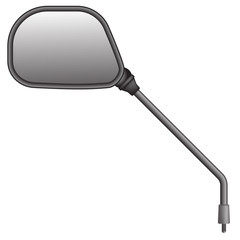 Vector illustration of bike or scooter side rear view mirror. Is