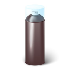 Vector illustration of aerosol spray can with cap isolated