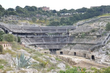 Fototapeta na wymiar Roman Amphitheatre of Cagliari