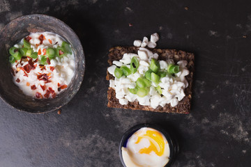 Open Sandwich preparation: ingredients and ready
