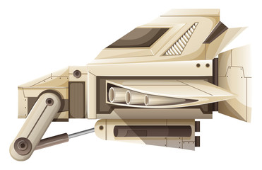 White spaceship on white background