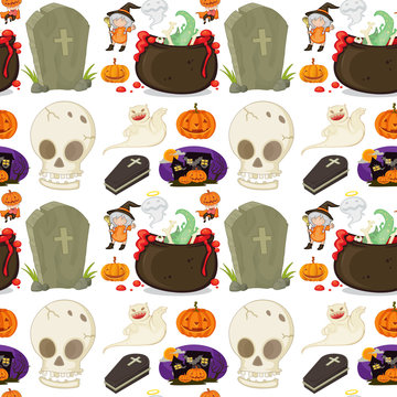 Seamless halloween festival theme
