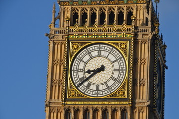 Fototapeta na wymiar Big Ben Clock Tower at the Parliament house at city of Westminster, London England UK 