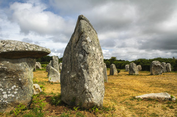Carnac (Brittany, France): menhir and dolmen