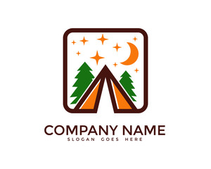 Outdoor Mountain Camping Logo Design