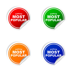 sticker of most popular vector