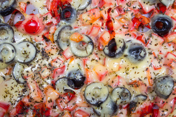 Pizza background - closeup of pizza