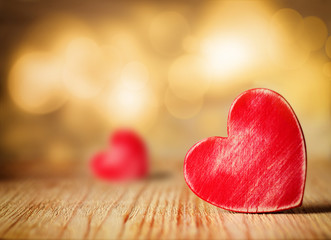 Red wooden heart