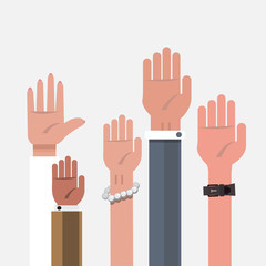 vote hand. up hand - vector