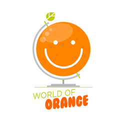 orange world globe - vector