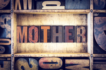 Mother Concept Letterpress Type