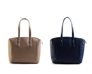 leather woman bags isolated on white background