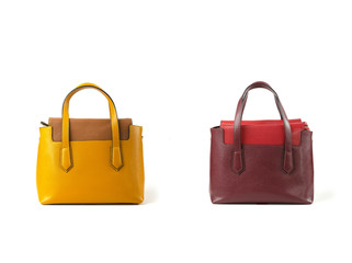 leather woman bags isolated on white background