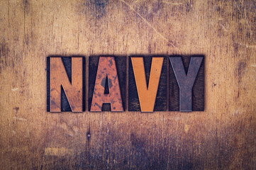 Navy Concept Wooden Letterpress Type