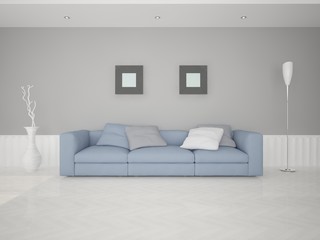 A comfortable sofa in the living room .