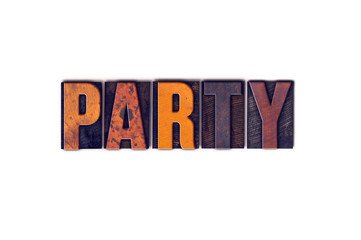 Party Concept Isolated Letterpress Type