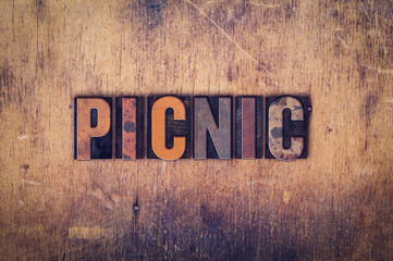 Picnic Concept Wooden Letterpress Type